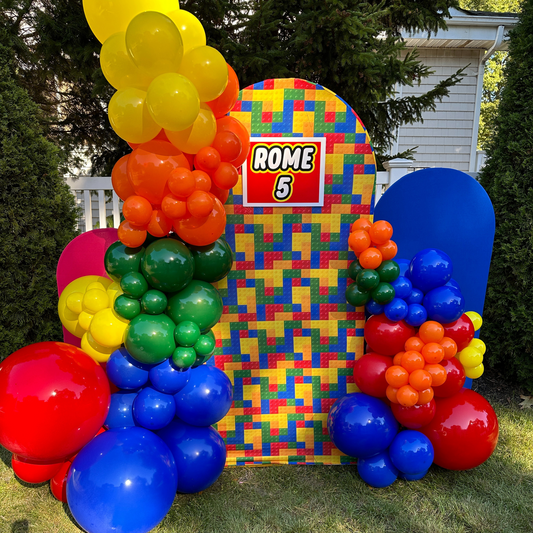 🧱 Lego-Inspired Balloon Garland Kit 🎉