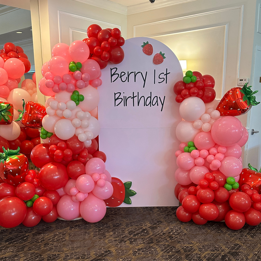 Strawberry Fields Balloon Garland Bundle 🍓 | Red, Pink, White & Lime Green